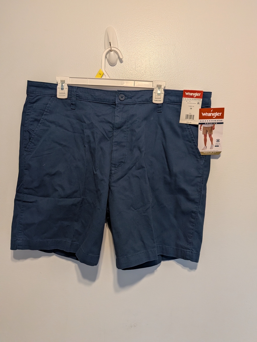 Wrangler Navy Flat Front Chino Shorts